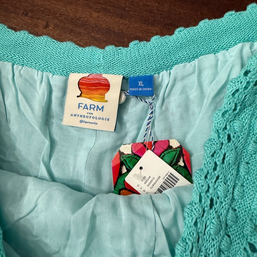 Anthropologie- Farm Rio Crochet Tie Shorts - Picture 5 of 8